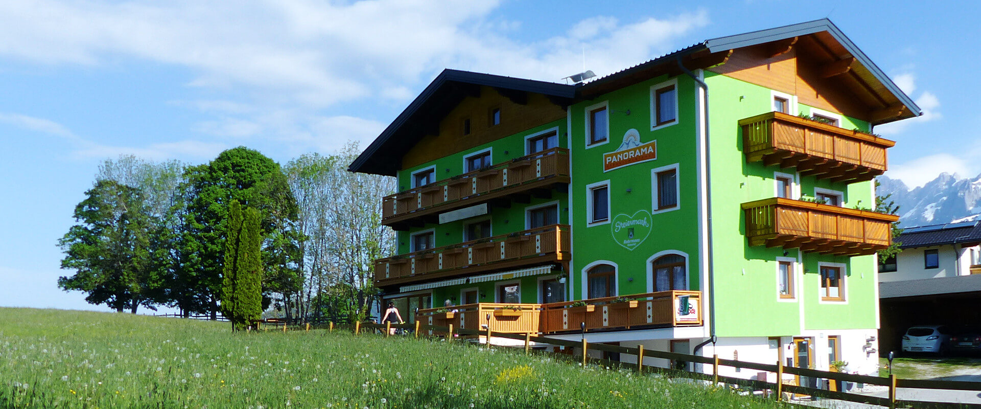 Haus Panorama an der Skipiste in Rohrmoos oberhalb von Schladming